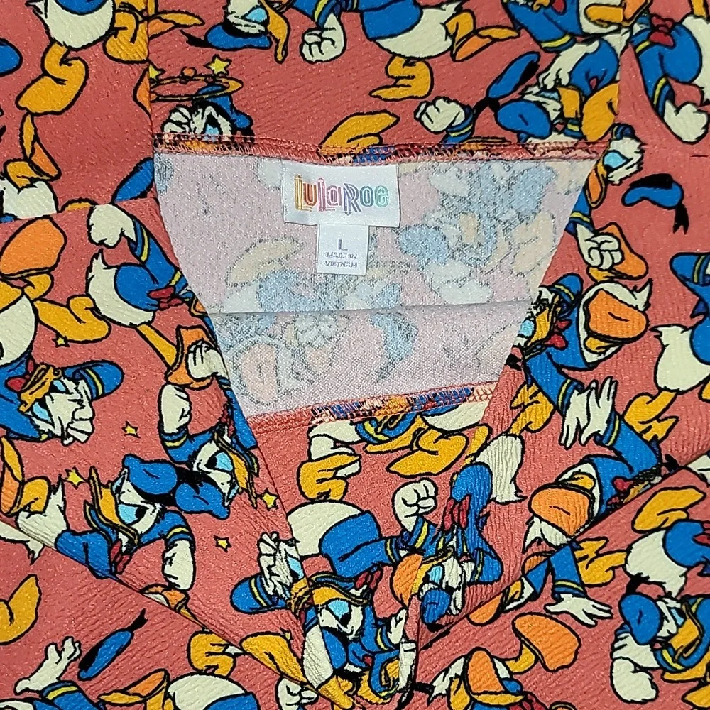 Disney X Lularoe skirt multicolored colored Donald Duck pull on